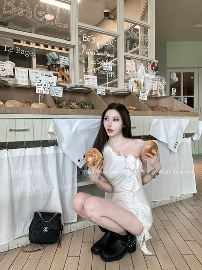 7.15/20 [Rose stays in the summer] Owner's private clothes * heavy-duty off-shoulder rose pleated dress