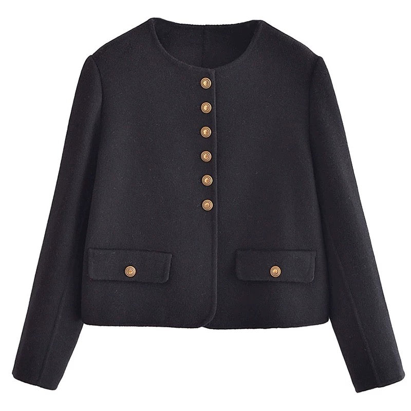 2024 new high-end double-sided cashmere coat, feminine loose short double-sided woolen coat