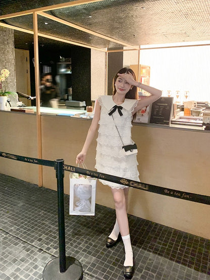 Zeng Xiaoxian playful little daughter doll collar small fragrant dress female new small sweet sleeveless cake dress