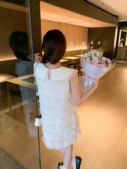 Zeng Xiaoxian playful little daughter doll collar small fragrant dress female new small sweet sleeveless cake dress