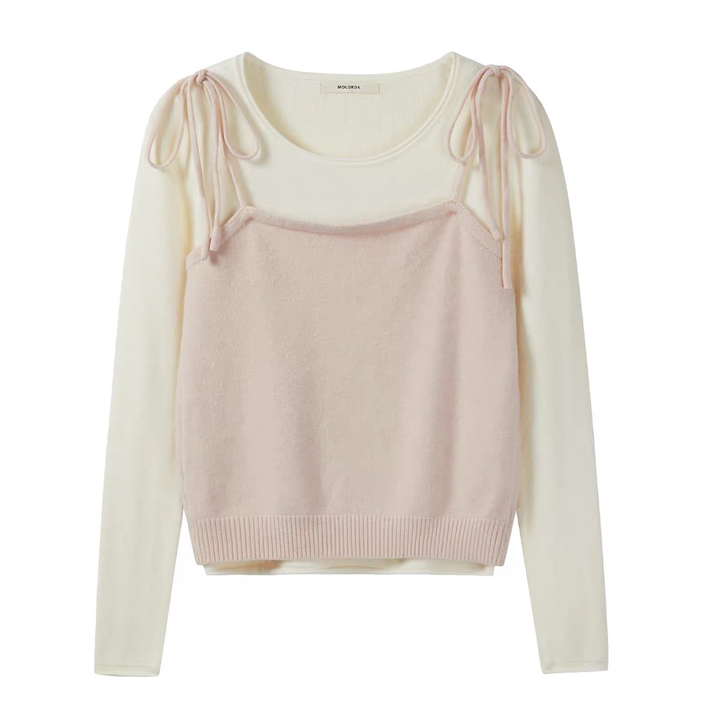 Korean style layered sweet and youthful camisole and knitwear base layer for women, early autumn slim-fitting two-piece top set