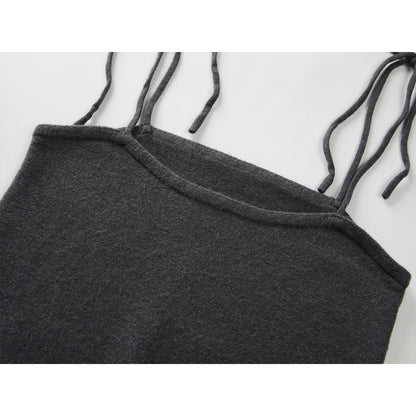 Korean style layered sweet and youthful camisole and knitwear base layer for women, early autumn slim-fitting two-piece top set