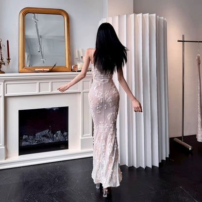 【JINGGUO Luxury】Niche Design French Sequined Slip Dress, High-End Evening Gown 7494
