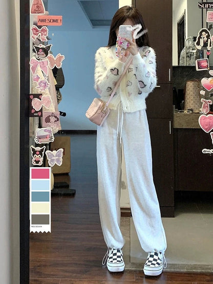 A complete set of tea style outfits 2024 spring style small fragrance milk style dopamine sports street style two-piece suit for women in autumn and winter