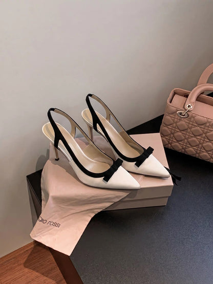Jianghou Women's Beige Stiletto Heels – Sophisticated & Chic – Pointed-Toe, Ankle-Strap, Bow-Detail – Ideal for Banquets (2026 Collection)