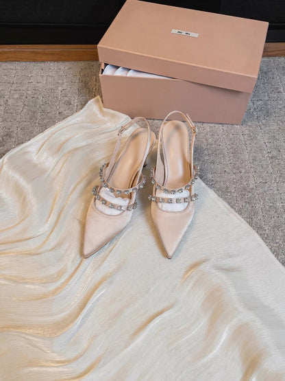 Jianghou Exquisite Wedding Heels – Stunning, Comfortable, and Perfect for Bridal Gowns: Pink Satin Stiletto Pumps with Rhinestones (2026 Collection)