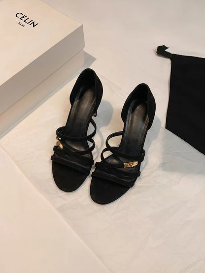 Jianghou French-style women's sandals: sophisticated high-heeled, closed-heel, open-toe Roman-style shoes—2026 new summer collection.