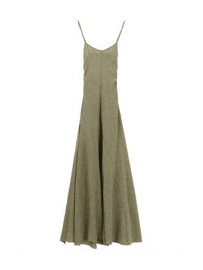 Celebrities Hall suspender dress women's new summer tea break French style long skirt slimming high-end sexy skirt