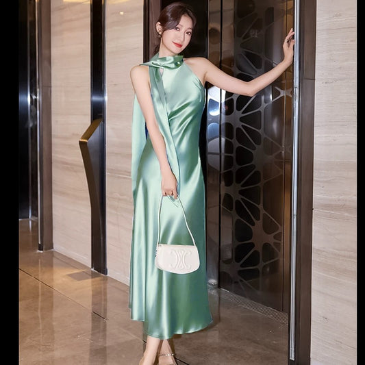 Autumn 2023 new high-end light luxury niche French high-end dress dress can be worn in daily life with drape dress