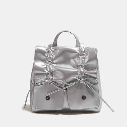 Mido Customized 2024 New Fashionable Sweet Backpack Bow Pleated College Style Cute Casual Women's Bag