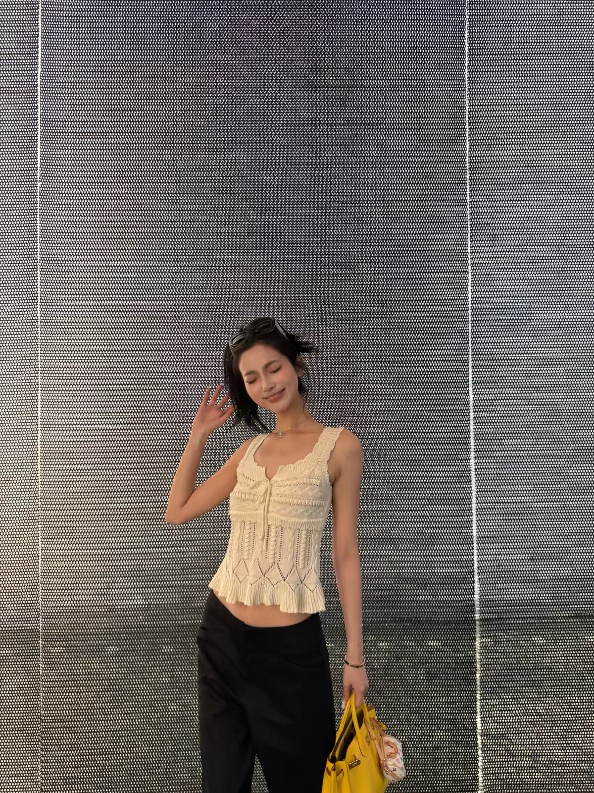 yangzifan Women's Red 100% Cotton Camisole – Heavy-Gauge Knit Sleeveless Top with a Unique Design (Summer)