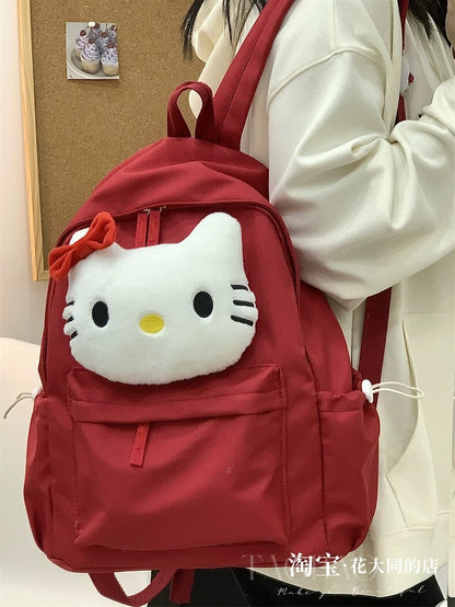 Schoolbag female college birthday girl cute cat junior high school student large capacity backpack campus backpack trendy