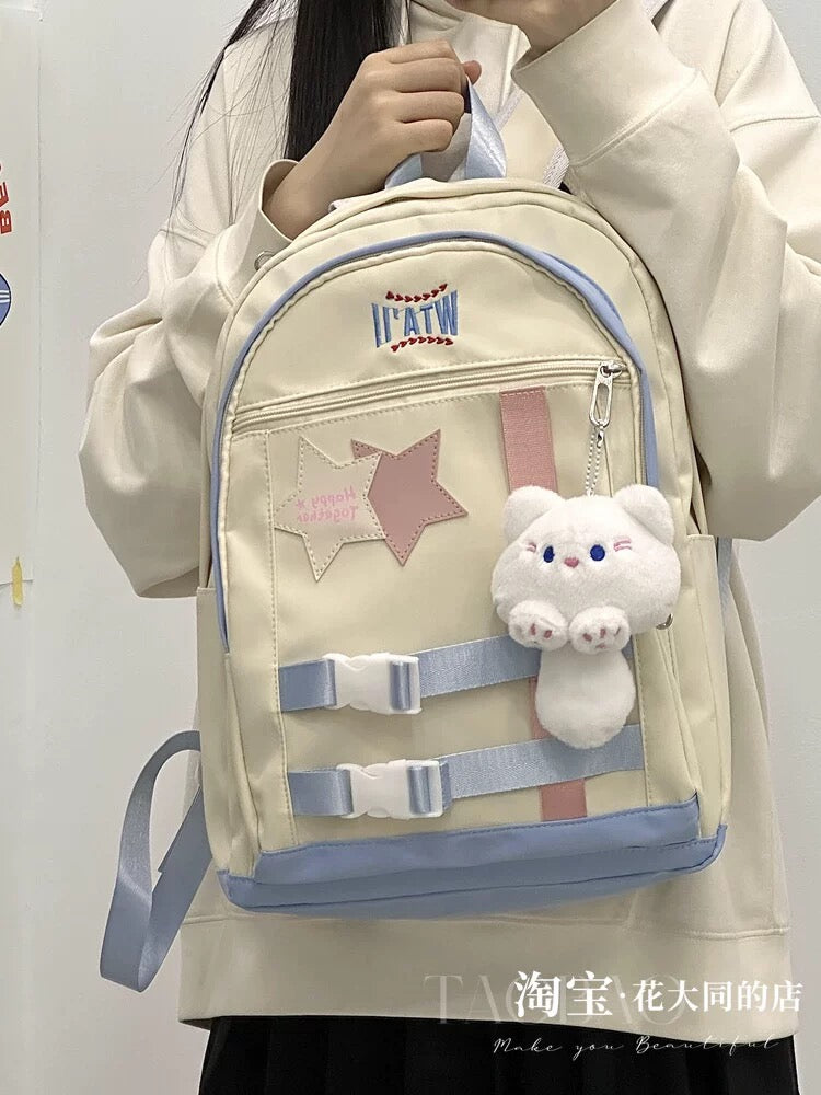 Schoolbags for female junior high school students 2024 new style college students simple versatile multi-layer niche design girl backpack high school