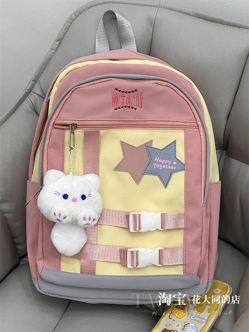 Schoolbags for female junior high school students 2024 new style college students simple versatile multi-layer niche design girl backpack high school