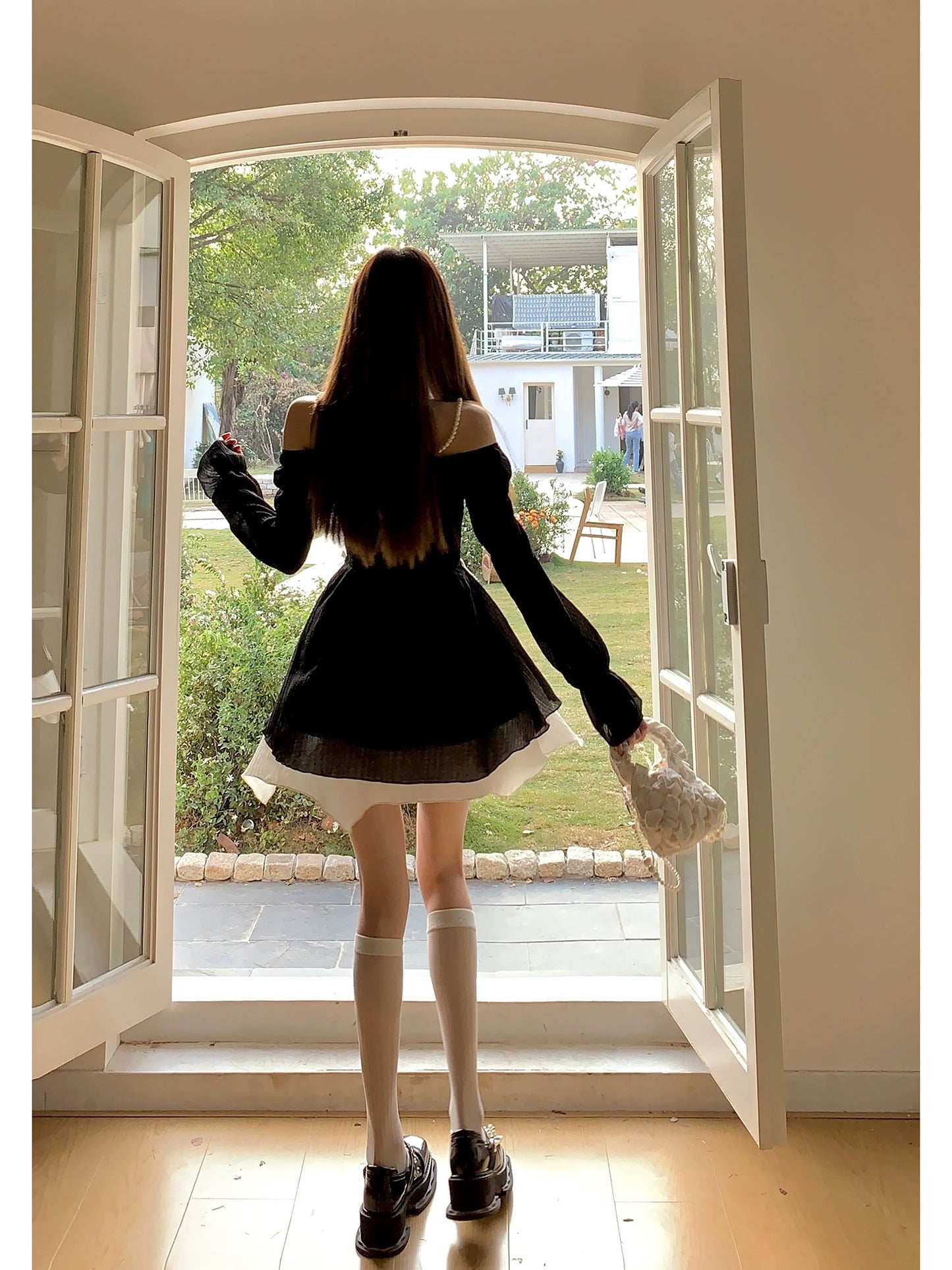 DREAM SEVEN77 off-shoulder short waist-hugging dress for women 2024 spring new halterneck skirt