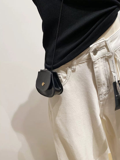 High-waisted slimming straight leg jeans for women, new spring and autumn style, loose fit, versatile wide-leg trousers