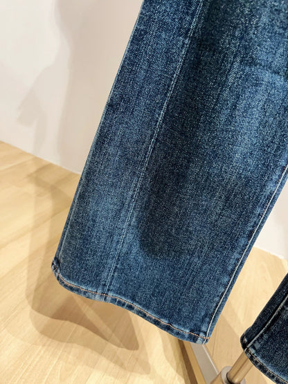 Women's Four-Way Stretch Flared Jeans with 3D Cut and Retro Style - Straight Leg Pants for Autumn