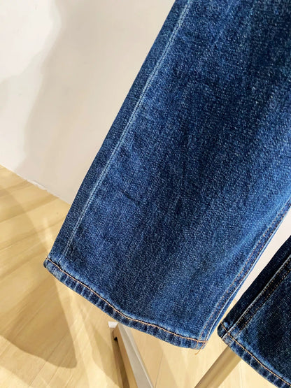 Retro high-waisted wide-leg jeans for women, spring and autumn, petite, straight leg trousers.