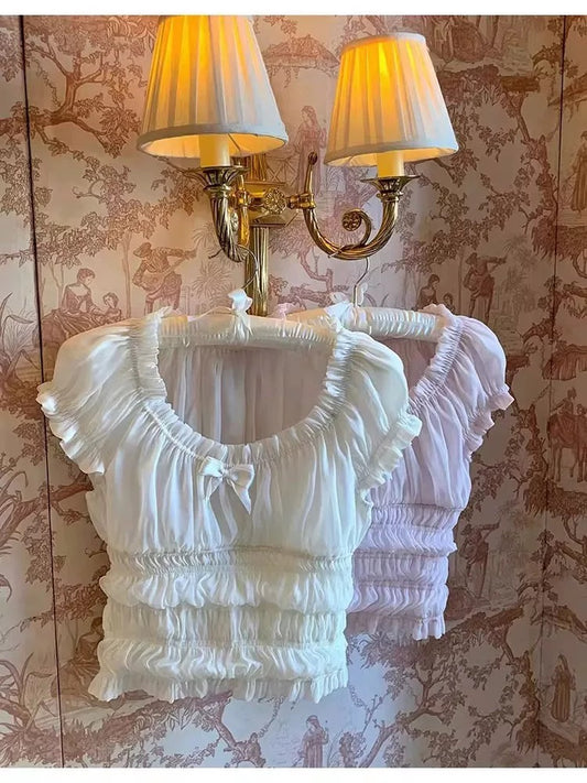 Sweet Girl Sweet Girl Exclusive Collection Elastic Wrap Custom Dyed Two-Color Silk Bow Top