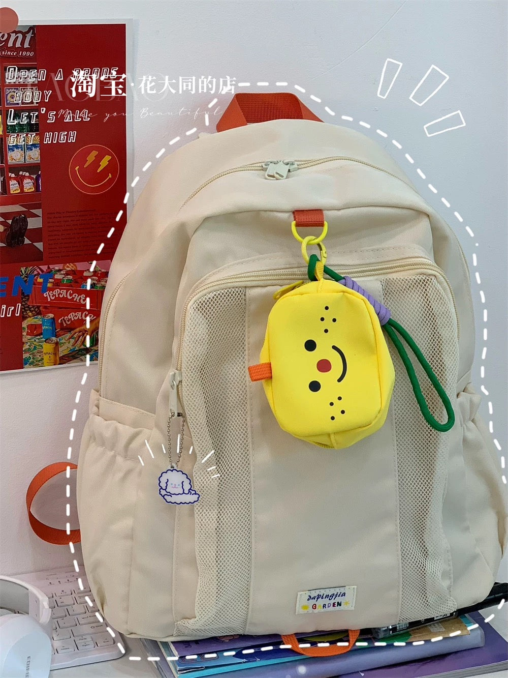 Schoolbag female college student Japanese ins cute girl junior high school student high school student backpack fun travel backpack