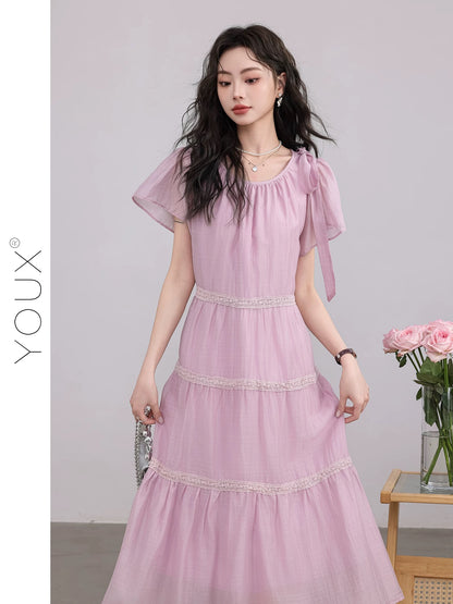 Youxiang [Cosette Rose] Unique and beautiful small skirt 2025 summer new gentle style dress for women