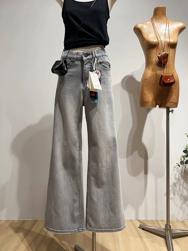 Embroidered Flared Jeans for Women, Slim Fit, Wide Leg, Casual Flare Pants for Spring and Autumn