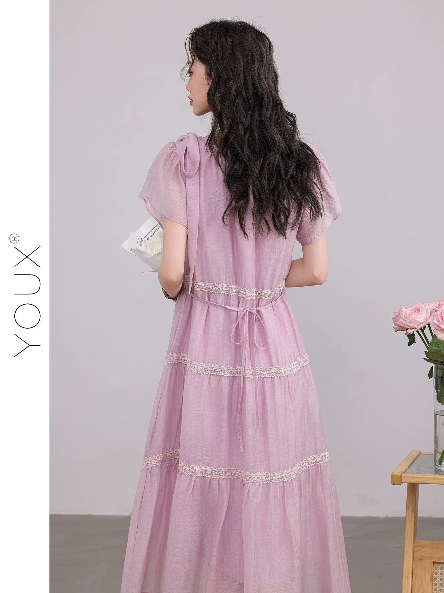 Youxiang [Cosette Rose] Unique and beautiful small skirt 2025 summer new gentle style dress for women