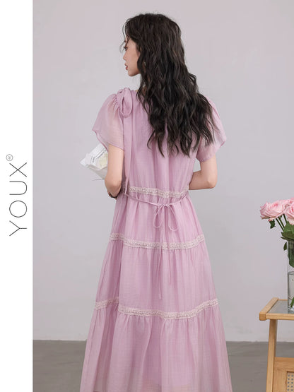 Youxiang [Cosette Rose] Unique and beautiful small skirt 2025 summer new gentle style dress for women