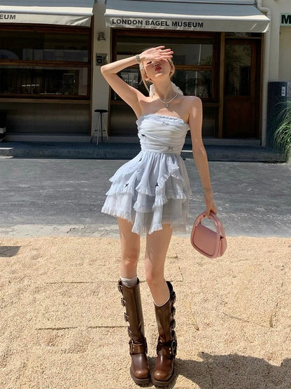 short tutu dresses for womens Sky Blue Tutu Dress, Tulle Mini Dress, Prom Tutu Dress, Women Party Dress, Above Knee Dress, Cocktail Tulle Dress, Wedding Tutu Dress