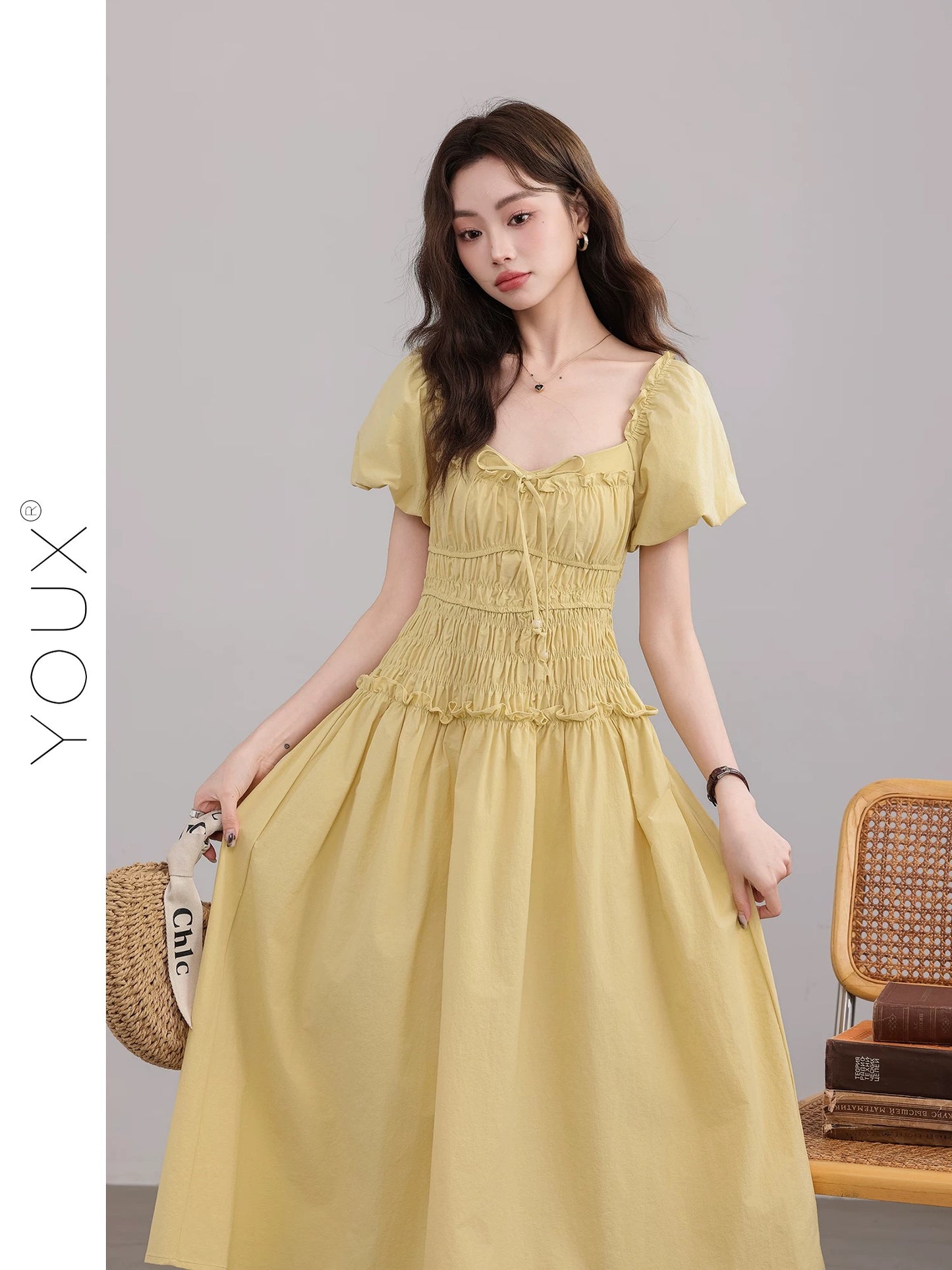sachin and babi light blue dress Youxiang [Princess Belle] Elegant and elegant dress 2025 summer new Fr –  Lee Nhi Boutique