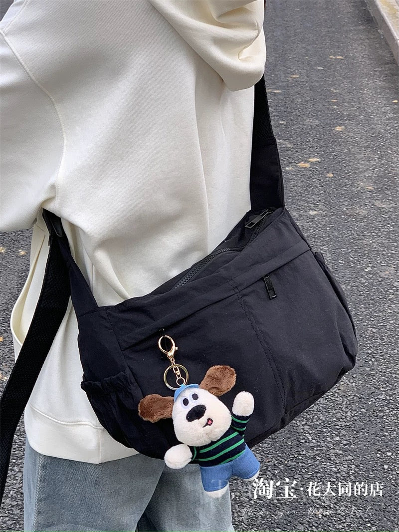 Waterproof nylon dumpling bag for men and women, cross-body bag, simple sports and leisure large capacity shoulder tote bag trendy