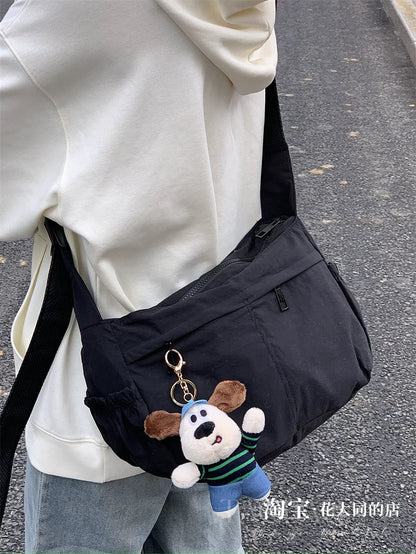 Waterproof nylon dumpling bag for men and women, cross-body bag, simple sports and leisure large capacity shoulder tote bag trendy
