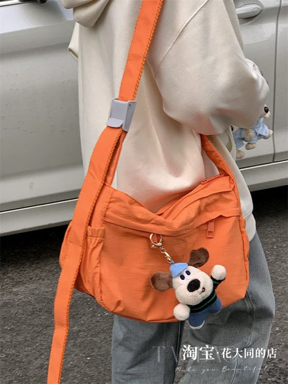 Waterproof nylon dumpling bag for men and women, cross-body bag, simple sports and leisure large capacity shoulder tote bag trendy