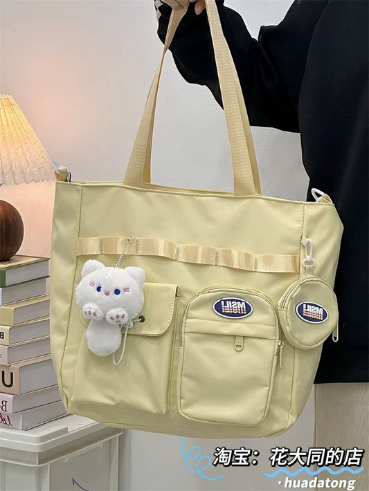 Good-looking Korean style large-capacity junior high school student crossbody bag for girls to go to school and remedial lessons bag for work and commuting shoulder bag for girls