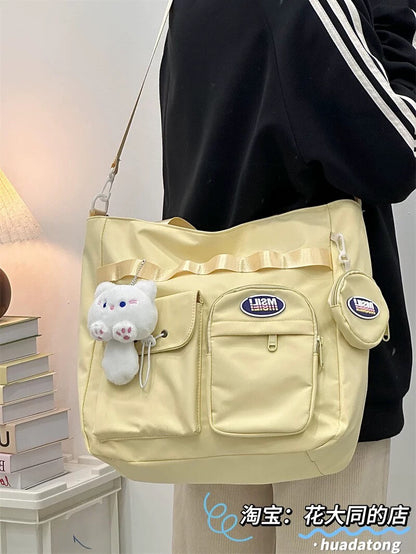 Good-looking Korean style large-capacity junior high school student crossbody bag for girls to go to school and remedial lessons bag for work and commuting shoulder bag for girls