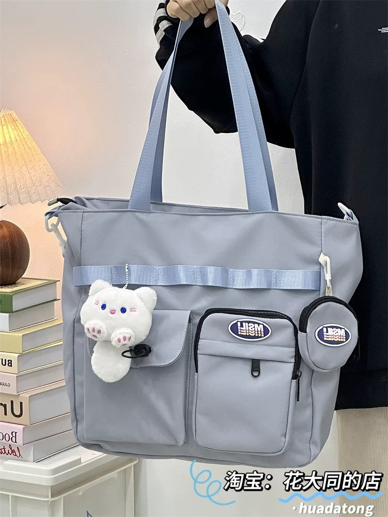 Good-looking Korean style large-capacity junior high school student crossbody bag for girls to go to school and remedial lessons bag for work and commuting shoulder bag for girls