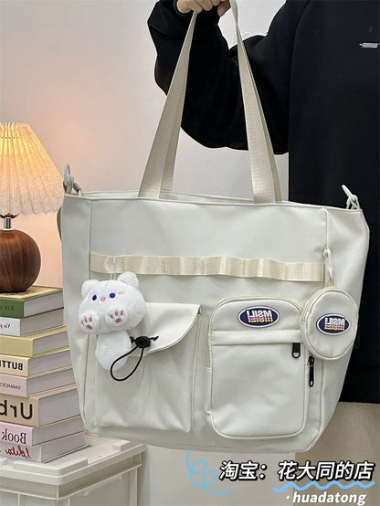 Good-looking Korean style large-capacity junior high school student crossbody bag for girls to go to school and remedial lessons bag for work and commuting shoulder bag for girls