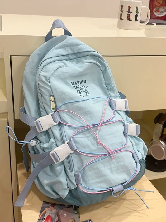 Korean ins high-looking large-capacity backpack for female college students outdoor travel backpack schoolbag for female high school students