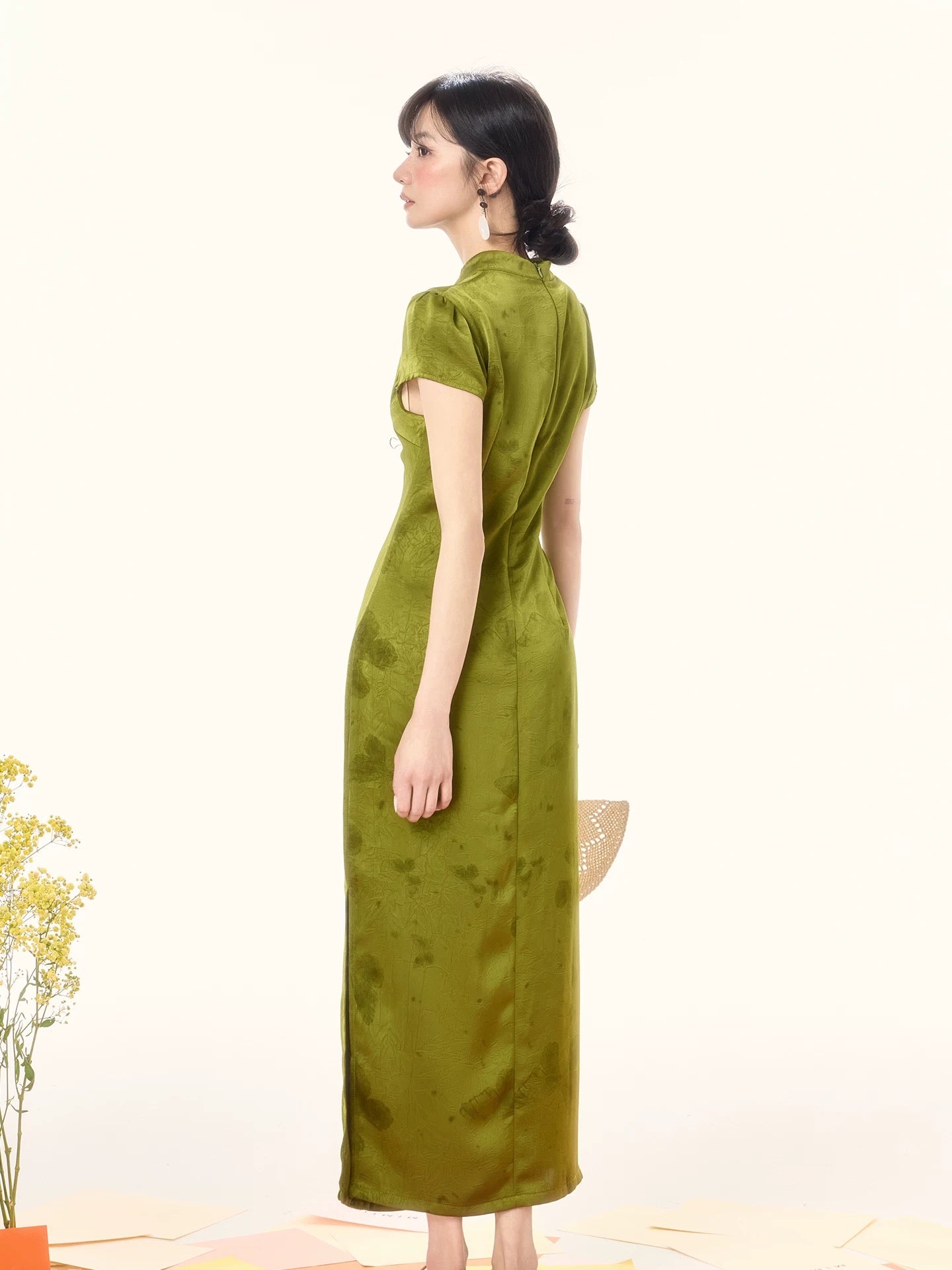 [mimius] You Lulu New Chinese style butterfly print improved cheongsam dress temperament long skirt