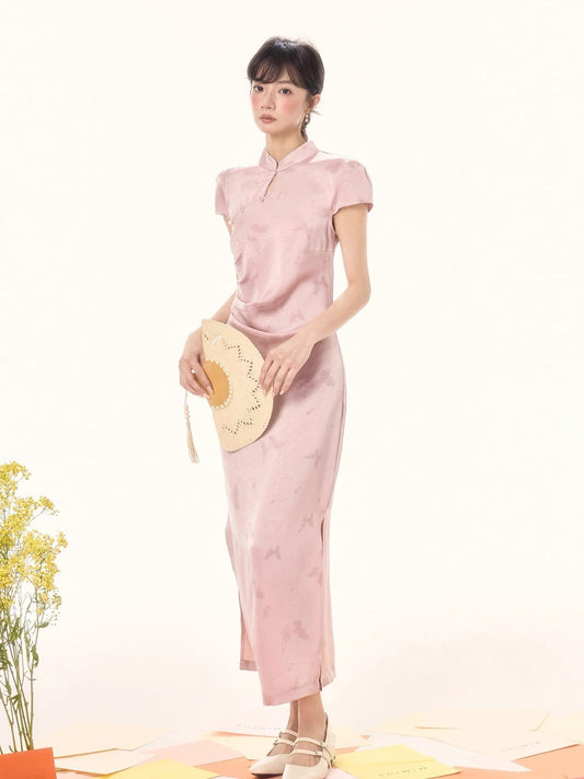 [mimius] You Lulu New Chinese style butterfly print improved cheongsam dress temperament long skirt