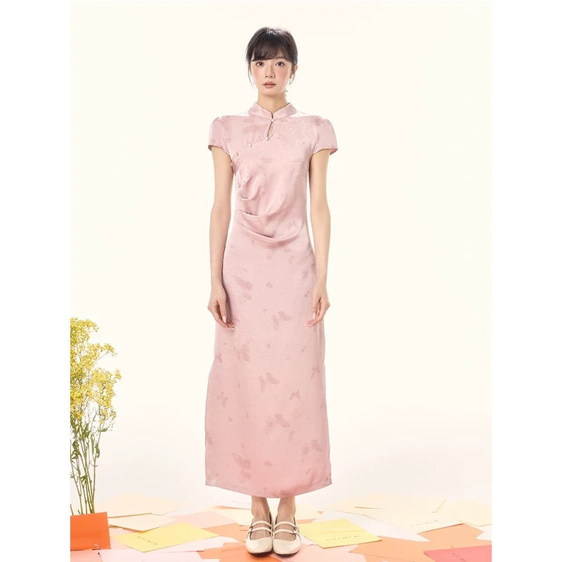 [mimius] You Lulu New Chinese style butterfly print improved cheongsam dress temperament long skirt