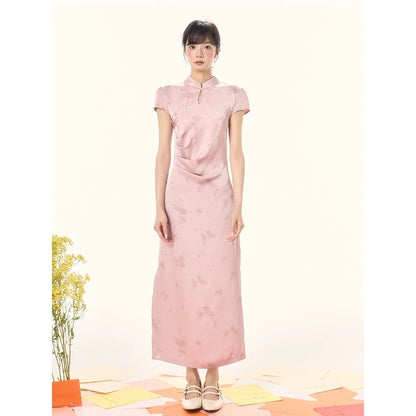 [mimius] You Lulu New Chinese style butterfly print improved cheongsam dress temperament long skirt