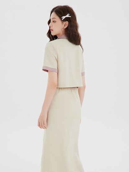 Li Shisan LSSAN high-end small fragrant style straight skirt suit women's summer slit skirt light mature two-piece set