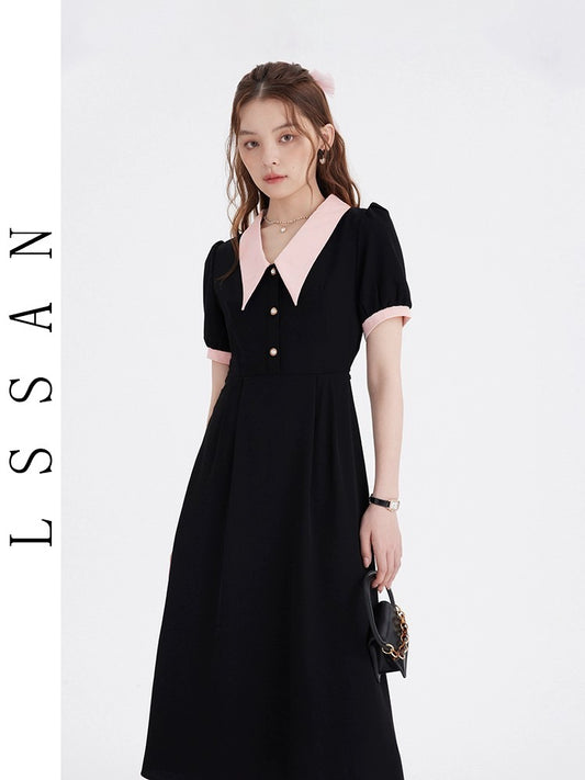 Li Shisan LSSAN French niche temperament dress summer slimming long skirt high-end teaching interview clothing