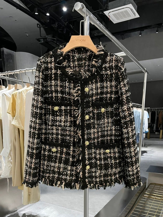 Down jacket with lining, plush coat for women in winter, thickened French woolen fabric, 2024 autumn and winter, new style of Xiaoxiang style