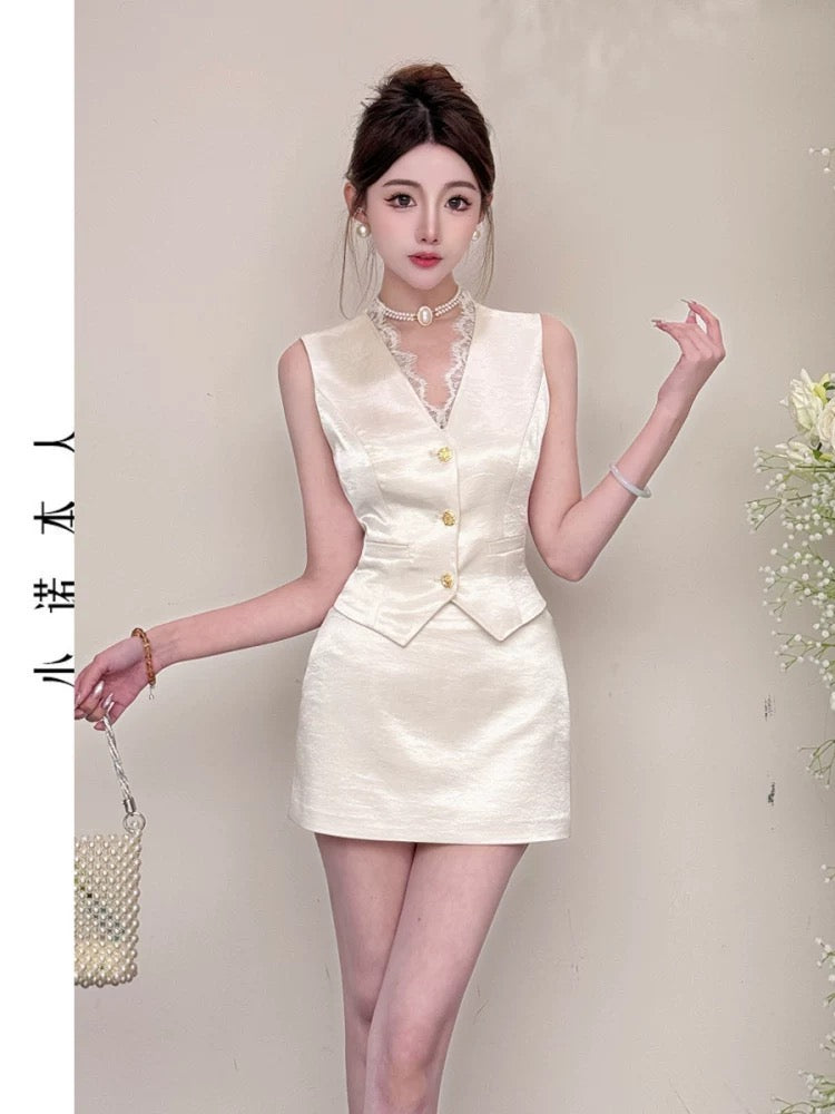 Xiaonuo's vest hip skirt suit fried street age reduction fashionable small vest thin vest female 25517