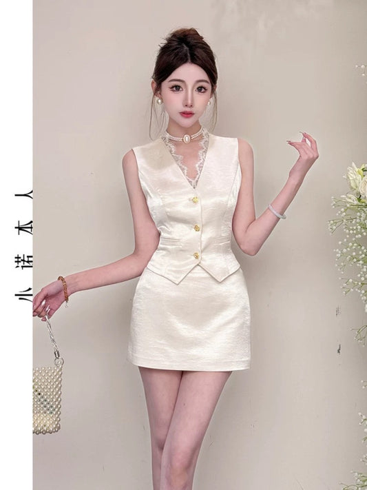 Xiaonuo's vest hip skirt suit fried street age reduction fashionable small vest thin vest female 25517