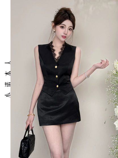 Xiaonuo's vest hip skirt suit fried street age reduction fashionable small vest thin vest female 25517