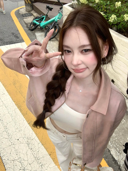 "Chic & Casual" – Wenwen's Personal Style: Versatile Autumn Faux Suede Jacket (Pre-order)