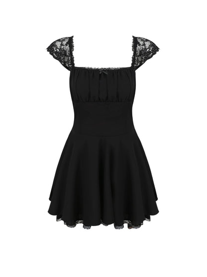 Mess Studio summer niche small flying sleeve strap dress women's suspender skirt short skirt waist skirt slimming
